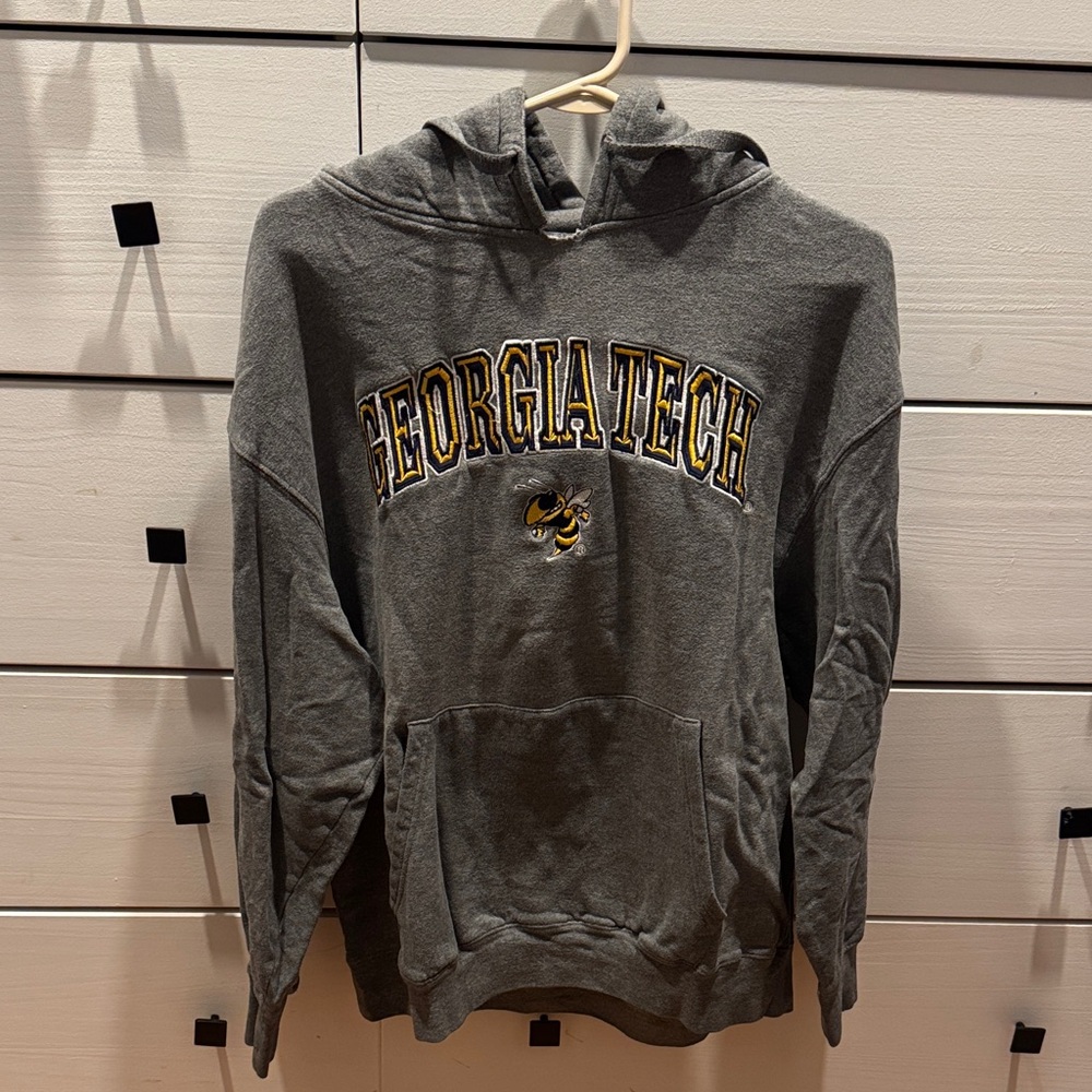 2 Georgia Tech Yellowjackets hoodie sweatshirts gray and navy size Large